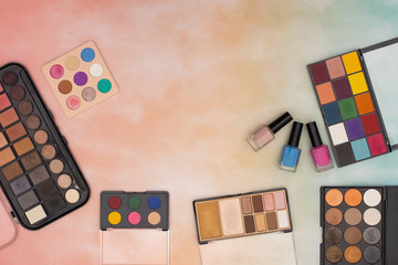 Make up and cosmetics products for woman on the table 