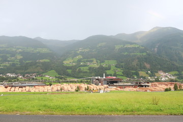 Fototapeta na wymiar sawmill in Alps
