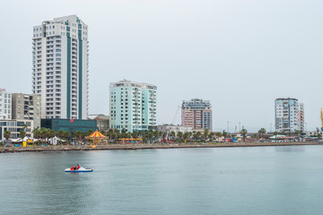 View of the playground located at Waterfront promenade, Durres, Albania.