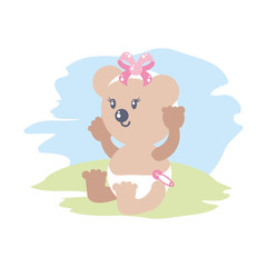 Obraz na płótnie Canvas cute female bear baby animal isolated icon