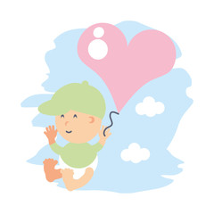 cute baby boy and heart love