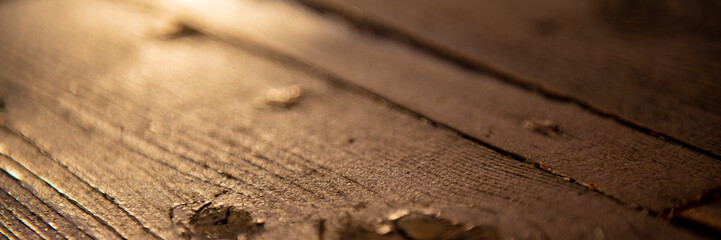 Surface of Old Wooden Board Illuminated by Backlight.