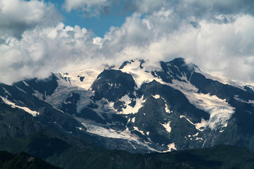 mountains and clouds