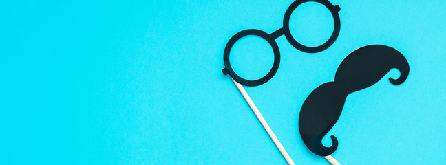 Paper moustaches for men fathers dad concept