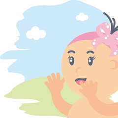 cute baby girl avatar character