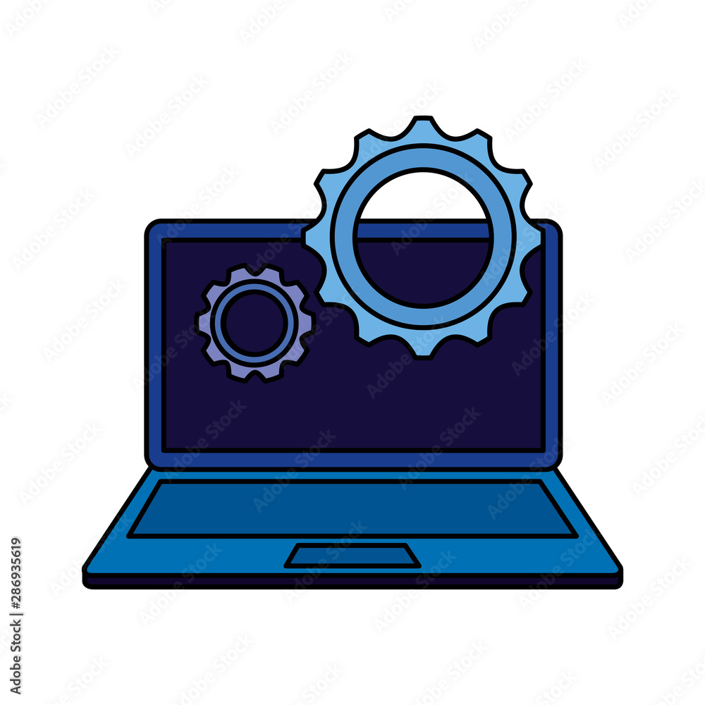 Poster laptop computer device with gears settings