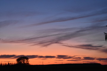 Fototapeta premium beautiful and bright sunset