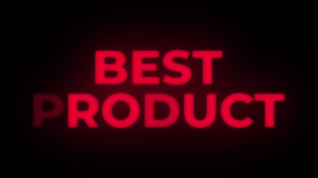 est Product Text Blinking Flickering Neon Red Sign Promotional Loop Background. Sale, Discounts, Deals, Special Offers. Green Screen and Alpha Matte