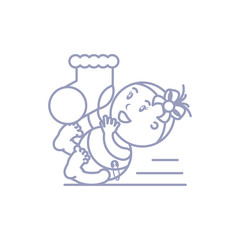 cute baby girl with sock