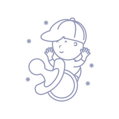 cute baby boy with pacifier