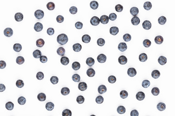 Tasty blueberries isolated on white background.