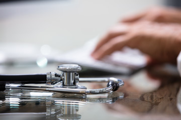 Doctor Typing On Keyboard