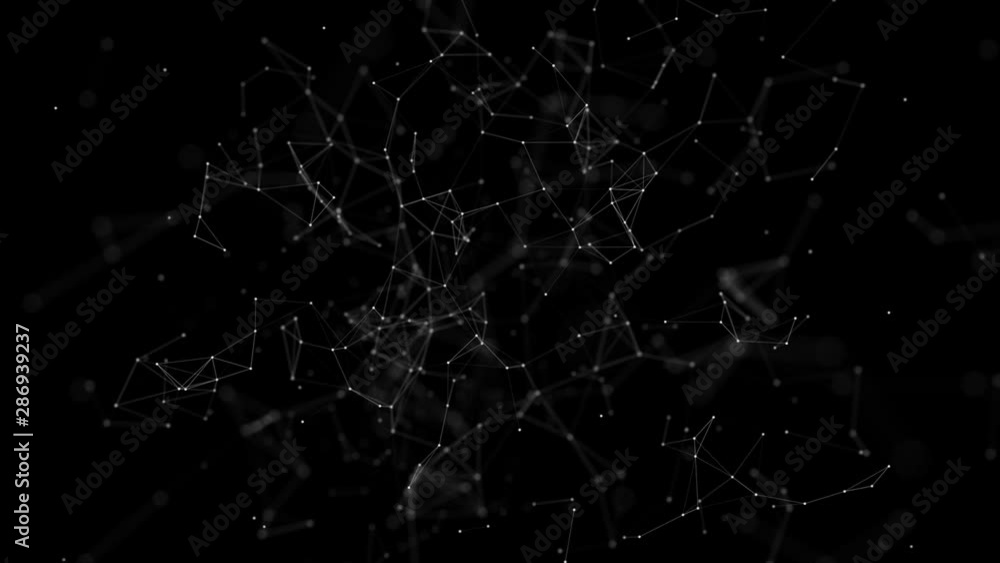 Aufkleber abstract futuristic digital landscape with particles dots and lines. geometric digital connection st