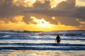 Surfer at Garretstown Beach Kinsale Co Cork