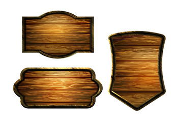 Vector realistic illustration of wooden signboard