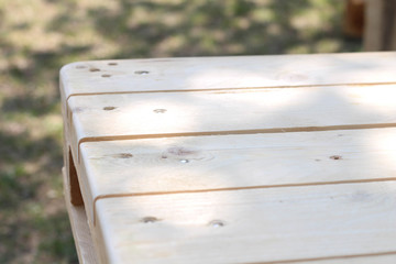 Empty new wood table abstract garden background stock photo