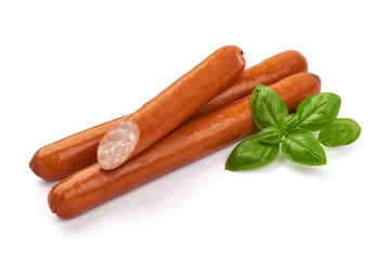 Grill pork sausages, isolated on white background