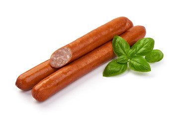 German pork grill sauasges, isolated on white background