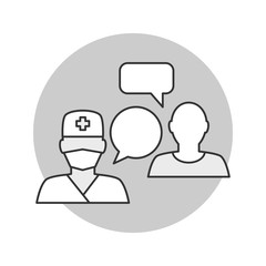 Medical consultation outline vector iilustration. Doctor and patient