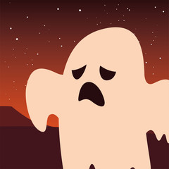 ghost happy halloween celebration design