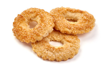 Homemade Shortbread biscuit, Sugar cookies, isolated on white background