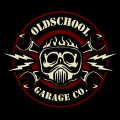 Fototapeta premium skull helmet logo