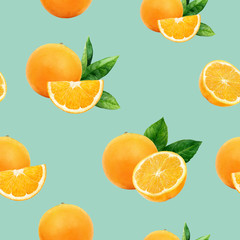 Watercolor hand drawn orange isolated seamless pattern.