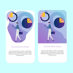 Set of Bussinesman Mobile Aplication for business, finance, data analysis and marketing. Modern flat design concept. Web page design for website and mobile website. Flat vector illustration.