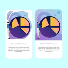 Set of Bussinesman Mobile Aplication for business, finance, data analysis and marketing. Modern flat design concept. Web page design for website and mobile website. Flat vector illustration.