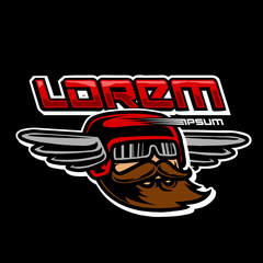 man with beard logo character