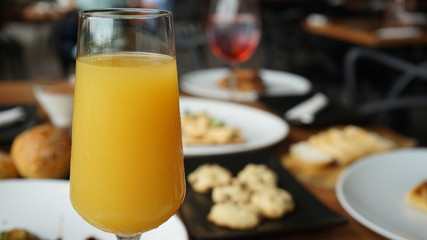Mimosa and breakfast