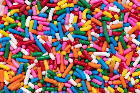 Bright Close Up Rainbow Sprinkles Background