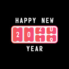 happy new year with 2020 scoreboard. concept of flipboard numerical, celebrate 2020 calendar template. flat style trend modern design vector illustration