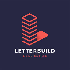 Letter L real estate and construction services logo concept.