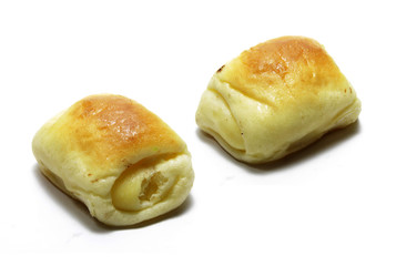 mini cheese bread on isolated white background