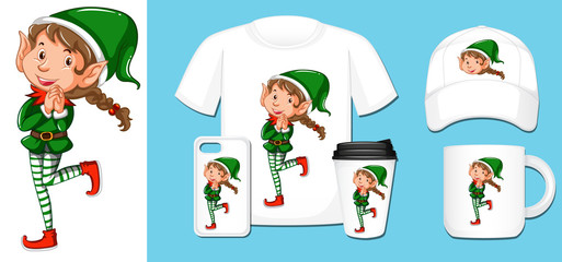 Christmas elf on different products