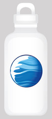 Water bottle with blue planet