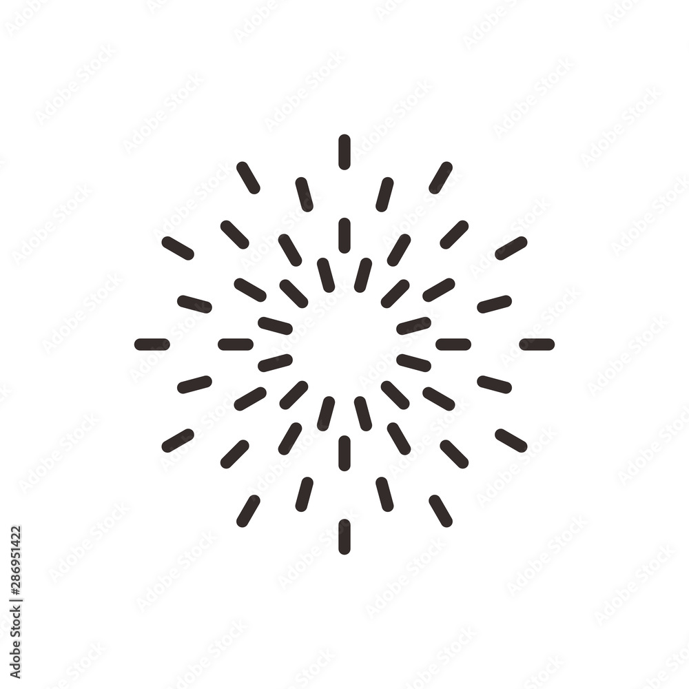 Poster sunburst or sun burst line art vector icon for apps and websites. sunlight symbol. flash or solar si
