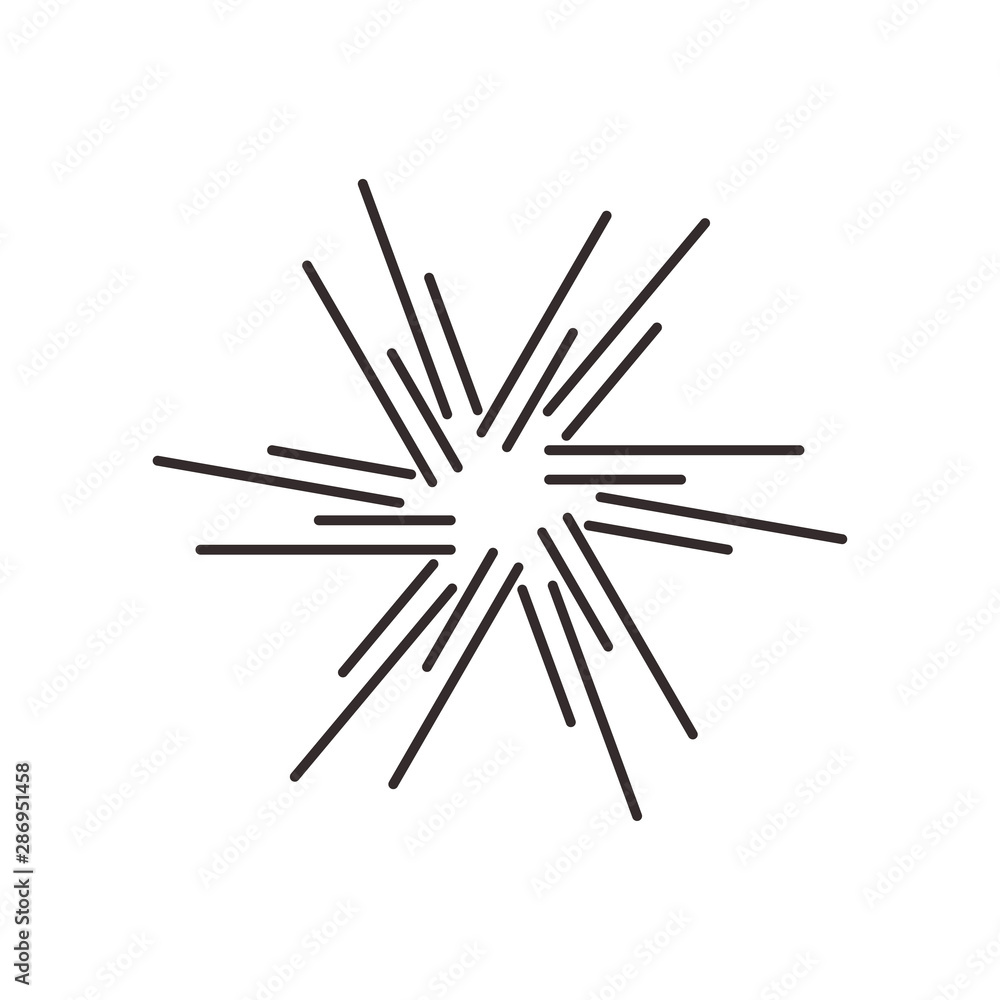Poster sunbrust explotion effect icon abstract symbol vector illustration isolated on white background. gla