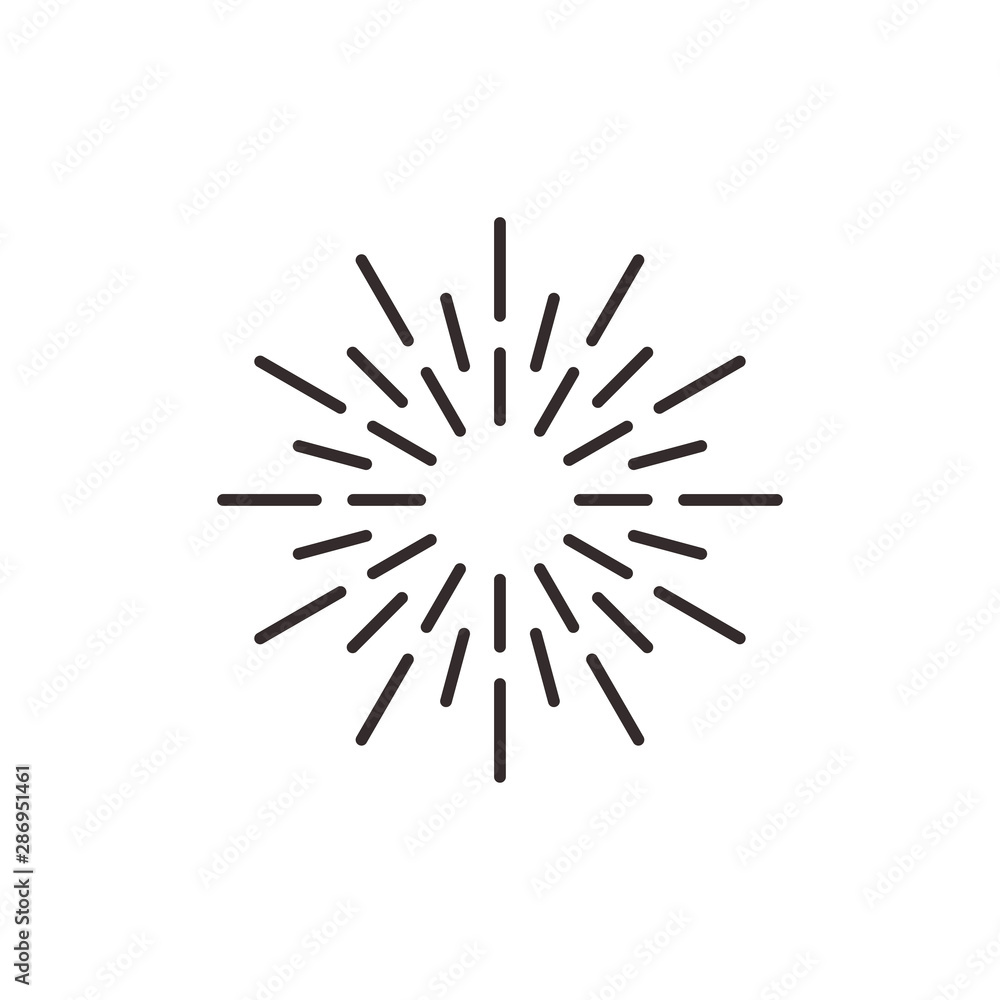 Poster sunbrust explotion effect icon abstract symbol vector flat design on white background.