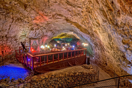 Cave Motel and wedding stage in Grand Canyon Caverns, Peach Springs, Mile Marker 115, Arizona, United States