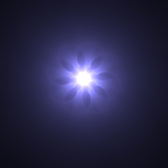 Purple flower white bright center geometric illustration