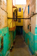 Fototapeta na wymiar Old streets in old Moroccan city