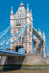 Fototapeta na wymiar The famous Tower Bridge in London on a sunny summer day