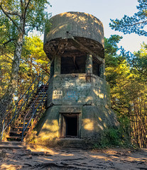 Old Polish bunker on the coast in Hel, Pomerania, Poland