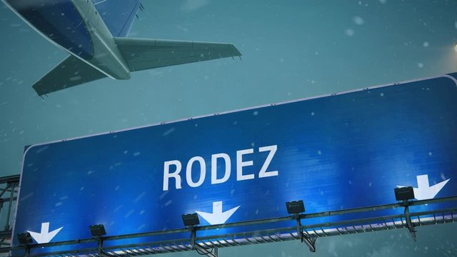 Airplane Take off Rodez in Christmas