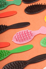 toothbrush toys on a orange background