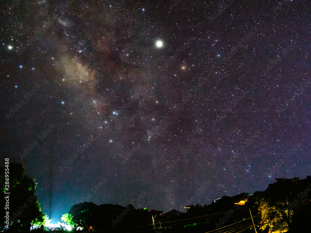 Wall mural milky way galaxy with stars and space dust in the universe,