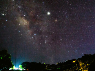 Milky way galaxy with stars and space dust in the universe,
