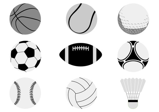 スポーツボールのイラストセット